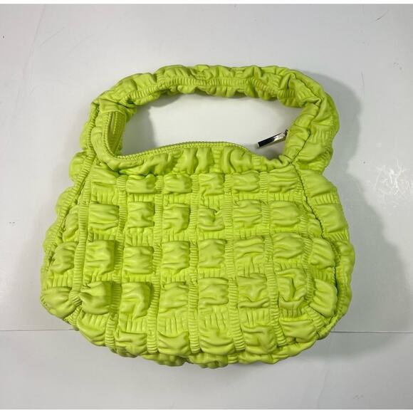 Jason Wu Fay Bubble Vegan Leather Baguette Shoulder Bag in Electric Lime Neon - Picture 3 of 7